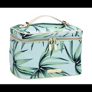 Tartan and Twine Tropical Leaves deluxe train case